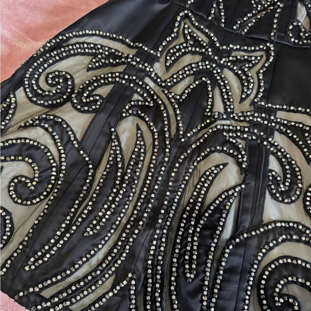 NWT: Alice + Olivia Black Rhinestone Cocktail Dress - Picture 4 of 10